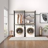 Double Row Over Washer and Dryer Shelves, 5 Tiers Laundry Room Storage and Organizer Standing Shelf, Heavy Duty Freestanding Clothes Drying Rack - 2 of 4