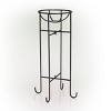 24" Metal Gazing Globe Stand - Alpine Corporation: Pedestal Display for Outdoor Decor, Black Finish - 2 of 4