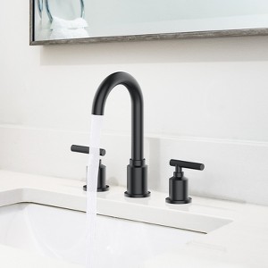 8 Inch Faucet, Modern 3-Hole Sink Faucet with Stainless Steel Pop-Up Drain, 360° Swivel Spout, Elegant Chrome Finish - 1 of 4