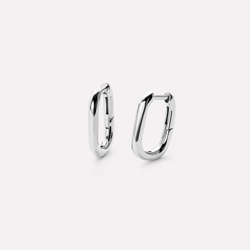 Ana Luisa - Sterling Silver Elongated Mini Hoops - Rox Mini Silver : Target