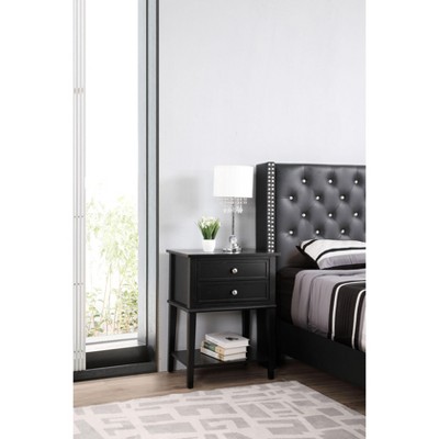 NicBex Nightstand with 2 Drawers and Bottom Shelf Modern Bedside Table Bedroom Furniture for Bedroom, Living Room