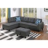 Okak 98" L-Shaped Sectional Couch with Movable Ottoman&2 Throw Pillows, Modern Linen Upholstered Sofa Chaise for Living Room,Apartment, Dark Gray - 2 of 4