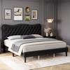 Bed Frame Linen Upholstered Platform Bed - 3 of 4