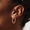 Black Bow Jewelry 14k Rose Gold Square Tube Round Hoop Earrings, 1.5 x 22mm (7/8 Inch) - 3 of 4