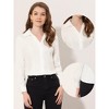 Allegra K Women's V Neck Button Down Long Sleeve Work Office Shirt - 2 of 4