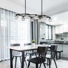 DOMETOUR Matte Black Crystal 8-Light Chandelier, Modern Industrial Metal Fixture for Dining Room, Kitchen, Farmhouse, Entryway, Living Room - 4 of 4