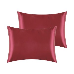 Unique Bargains Satin Hair and Skin Breathable Envelope Closure Pillowcase 2 Pcs - 1 of 4