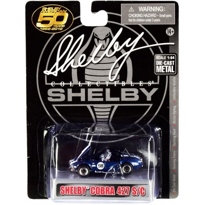 1965 Shelby Cobra 427 S/C #98 Blue Met. w/White Stripes "Shelby American 50 Years" 1962-2012 1/64 Diecast by Shelby Collectibles