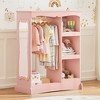 Arceso Kids Dress Up Storage with Flower Mirror, Pink Open Wardrobe & Costume Organizer for Bedroom and Playroom - 2 of 4