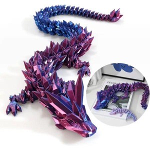 30" Large 3D Printed Dragon, Flexible Articulated Crystal Dragon Fidget Toy, Cool Big Dragon Toy, Huge 3D Printed Dragon Gift for Girls Boys Kids - 1 of 4