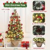 3ft Small Christmas Tree, with Warm White Lights, Pine Cones, Red Berries, Mini Potted Artificial Christmas Tree for Desktop - 2 of 4