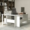 Tangkula Large L-shaped Computer Desk Modern Home Office Writing Desk Workstation with 2 Cable Holes & 2 Storage Shelves - 3 of 4