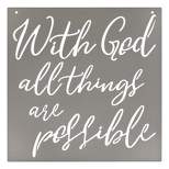 Faithful Finds Christian Wall Decor, With God All Things Are Possible (13 x 13 In)