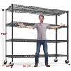 75.6" H Storage Shelves with Wheels, 2500LBS Garage Shelving Heavy Duty Metal Shelves,  Adjustable Pantry Shelf, Commercial Shelving - 2 of 4