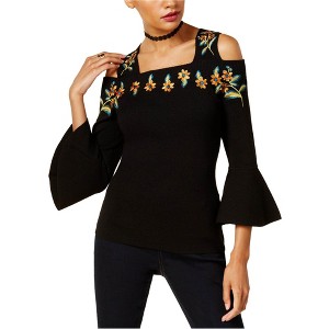 I.N.C International Concepts Womens Cold Shoulder Knit Sweater, Black, Small - 1 of 1