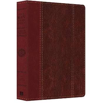 Large Print Study Bible-KJV - (KJV Study Bible) by  Christopher D Hudson (Leather Bound)