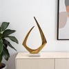 HomeRoots 17" Gold And White Aluminum And Marble Abstract Tabletop Sculpture - 2 of 4