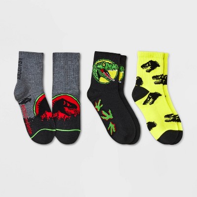 Boys&#39; Jurassic Park 3pk Crew Socks - Black