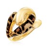 Ross-Simons Italian Leopard-Print Enamel Link Ring in 18kt Gold Over Sterling - 4 of 4