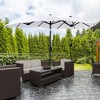 CAVINAS 9.5 FT Large Outdoor Umbrella with Easy Crank, Double-Sided Shade for Patio, Beach, Portable Design (Base Not Included), Cream - 2 of 4