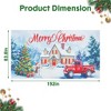 Christmas Snowman Truck Garage Door Banner, 7x16 ft Large Outdoor Decoration for Holiday, Xmas Party, Home, Church & More - 2 of 4