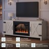 Bestier 60” Fireplace TV Stand for TVs up to 65”, LED Media Console Entertainment Center with 23" Fireplace & Cabinet With Sliding Door，Wash White - 4 of 4