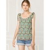 Allegra K Women's Sleeveless Casual Bow Tie Decor Strap Chiffon Floral Tank Tops - 3 of 4