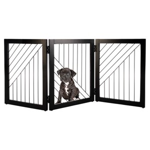 PETMAKER 3-Panel Foldable Pet Gate, Black - 1 of 4