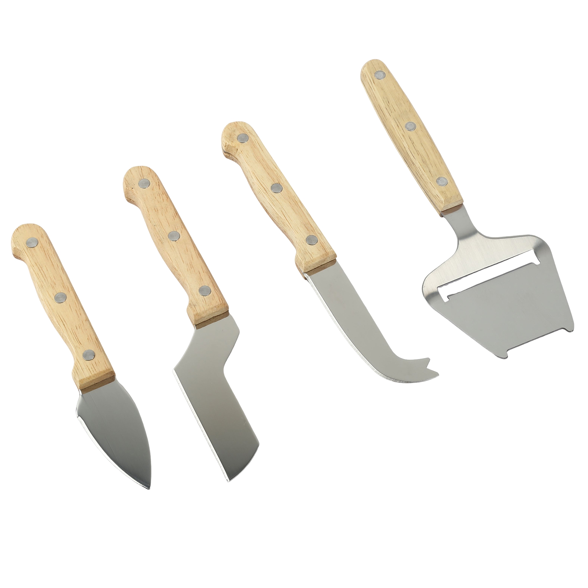 4 PCS Cheese Knife Set for Charcuterie Board, Wood Handle Stainless Steel Cheese Slicer & Cutter Utensils with Mini Knife, Butter Knife