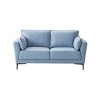 68" Mesut Sofa Light Blue Top Grain Leather with Metal Legs & Nailhead Trim - Acme Furniture - 4 of 4