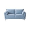 68" Mesut Sofa Light Blue Top Grain Leather with Metal Legs & Nailhead Trim - Acme Furniture - image 4 of 4