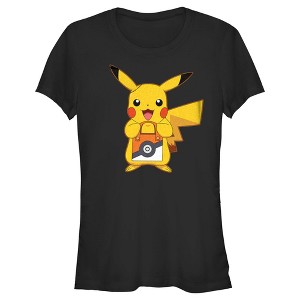Juniors Womens Pokemon Halloween Pikachu Trick-or-Treat T-Shirt - 1 of 4