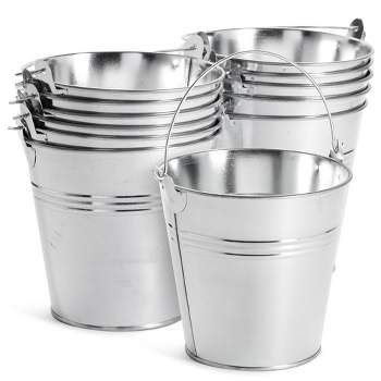 6 Pack Large Galvanized Ice Buckets for Parties, 7-Inch Tall Metal Ice  Pails with Handles for Champagne, Beer, Wine, Sports Drinks, Water, Table  Centerpieces (100 oz Capacity) 