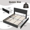 Full/Queen/King Size Bed Frame with Tufted Wingback Headboard, Platform Corduroy Upholstered Bed Frame with 4 Storage Drawers - 3 of 4