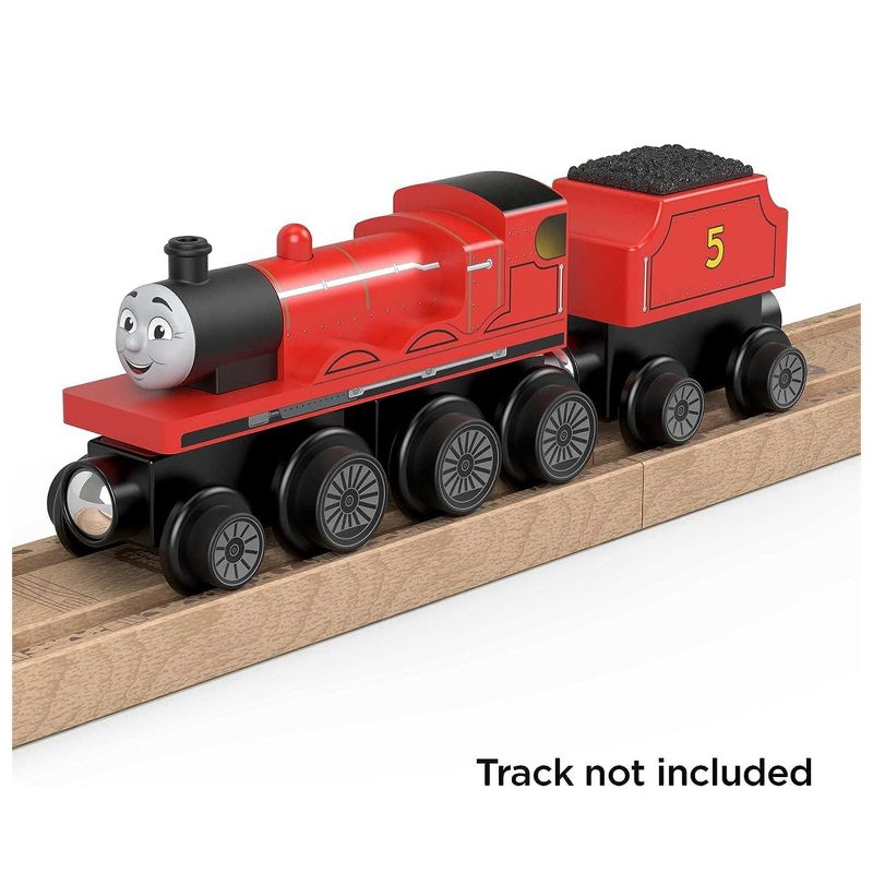 Thomas & Friends Wooden Railway Toy Train James Wood Engine & Coal Car For Toddlers and Preschool kids 2 Years and Older, Red, 4 of 7