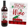 Big Dot of Happiness Merry Little Christmas Tree - Red Truck and Car Christmas Party Decor for Women and Men - Wine Bottle Label Stickers - Set of 4 - 3 of 4