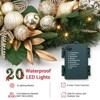 4 in Artificial Pre-Lit Christmas Wreath, Xmas Wreath with Striped Bows, 20 LED Lights, Battery Operated - 3 of 4
