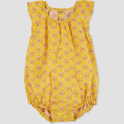 Image of Carter's Just One You® Baby Girls' Geo Romper - Yellow Newborn
