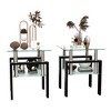 GlasFlength Living Room Modern Minimalist End Tables, Stylish and Fashion, Space Saving for Small Homes Spaces, Black,17.72”*20.5”*17.72" - 3 of 4