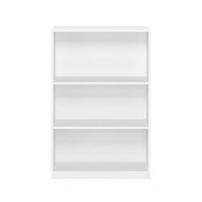 Adjustable 3-Tier White Composite Wood Bookcase