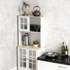 ORRD Large Kitchen Pantry Cabinet with Glass Doors, Adjustable Shelves Freestanding Storage Hutch, 72 inch - 3 of 4