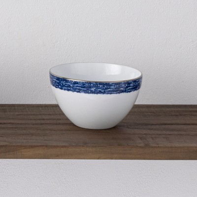 Blue and White Ceramic Cereal Bowls Set of 4