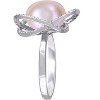 EVERLY JEWELRY | Sterling Silver 0.9 CT TGW Cubic Zirconia And 11.5-12 mm Pink Freshwater Cultured Fashion Pearl Ring - 2 of 4