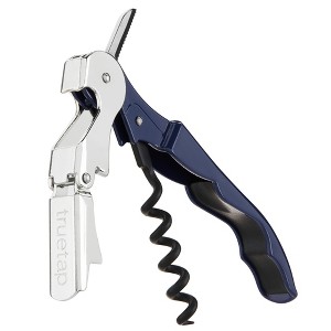 True TrueTap Double Hinged Waiter’s Corkscrew, Navy Wine Bottle Opener with Foil Cutter, Wine Key - 1 of 4