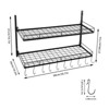 YIYIBYUS Hanging Pot Rack Wall Mounted 2 Tiers Pot and Pan Hanging Rack with 10 Hooks Kitchen Pan and Pot Hanger for Pot Storage Rack - 3 of 4