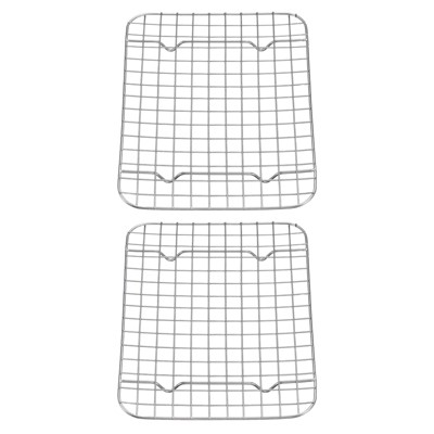 Unique Bargains 304 Stainless Steel Cooling Baking BBQ Grill Net 2 Pcs