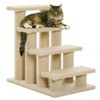 Racxily 25" Cat Stairs, 4-Level Carpeted Scratching Post & Pet Steps, Beige - 2 of 4