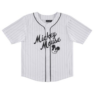Boys Mickey Mouse Baseball Jersey - Boys Classic Mickey Mouse Mesh Button Down Baseball Jersey - Disney Mickey Mouse Fashion Shirt - 1 of 4