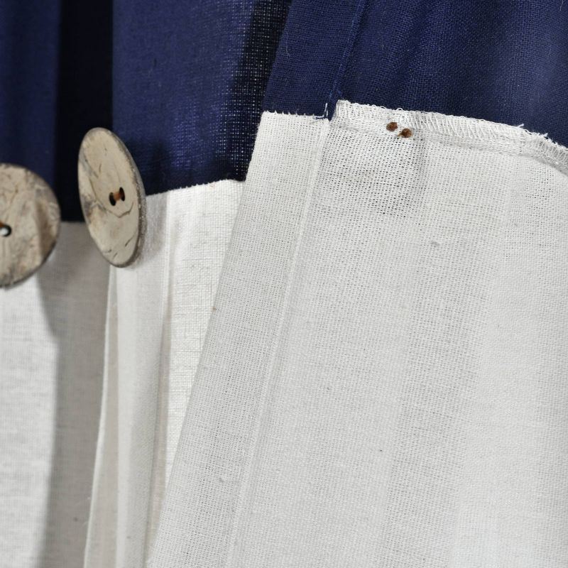 Set of 2 Farmhouse Linen Button Kitchen Curtain Tiers - Lush Décor, 6 of 8