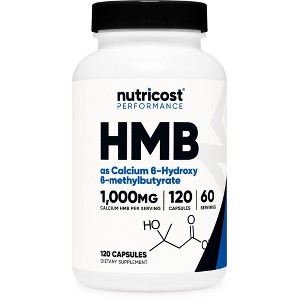 Nutricost HMB Supplement (1,000mg) 240 Capsules - Gluten-Free, GMO-Free, 120 Servings - 1 of 4